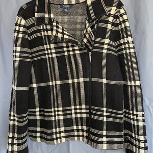 Chaps crossover front closure jacket with zipper